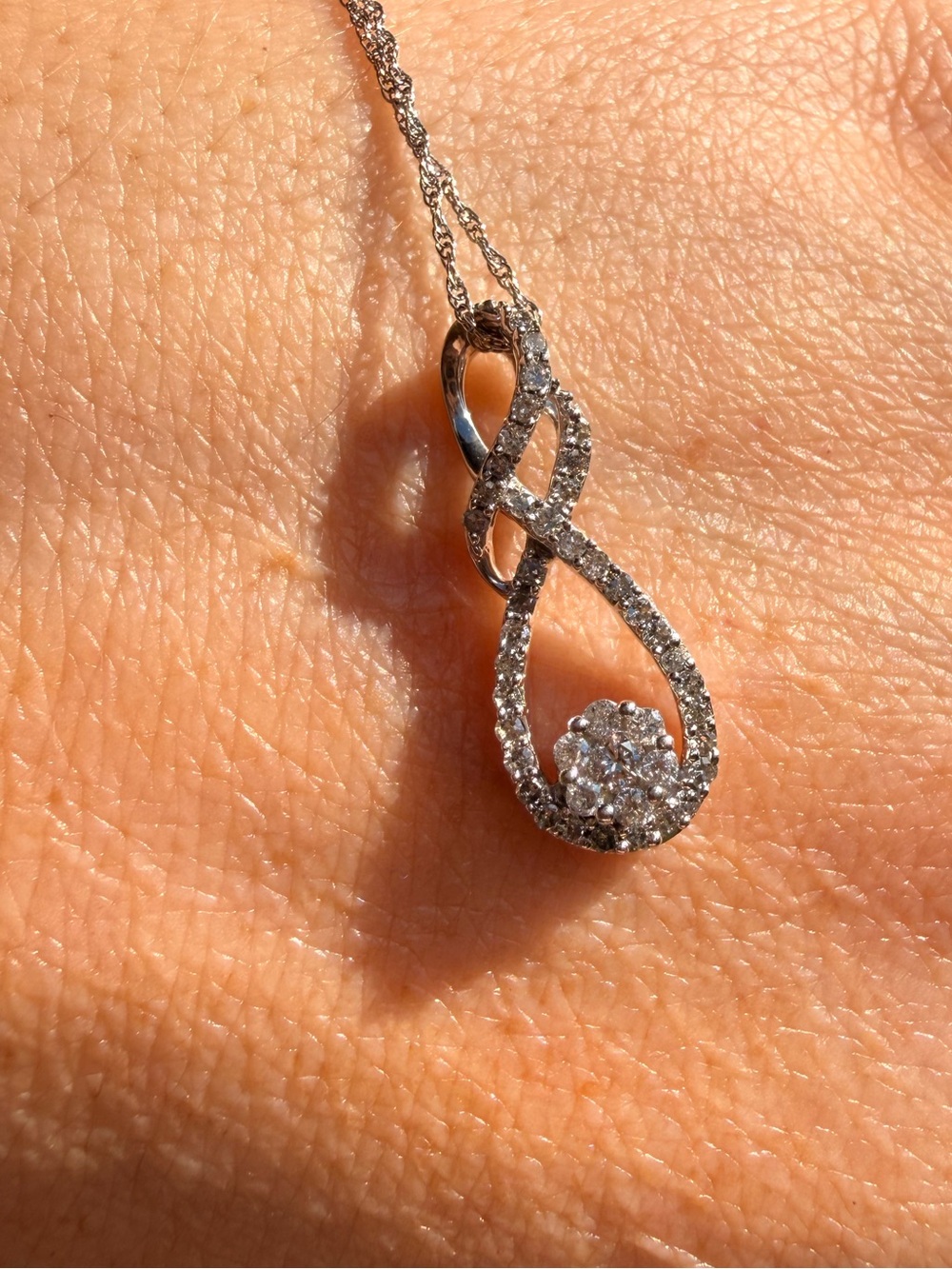 10K White Gold Diamond Infinity Pendant — BMO 10KT